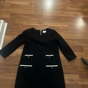 Chic Black Dress with White Accents